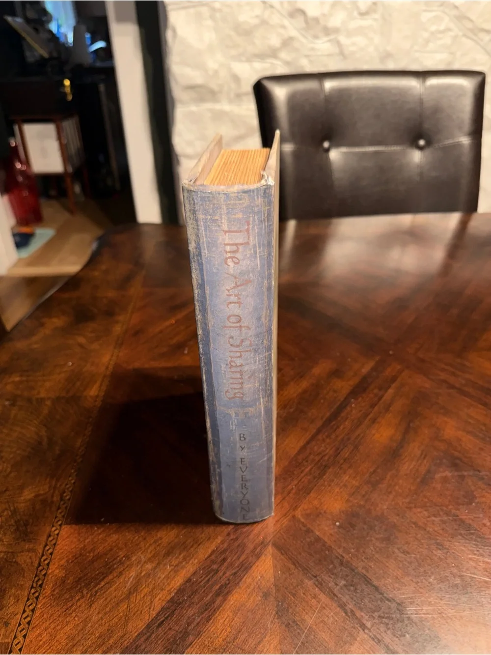 Vintage blue and tan decorative storage stash box!